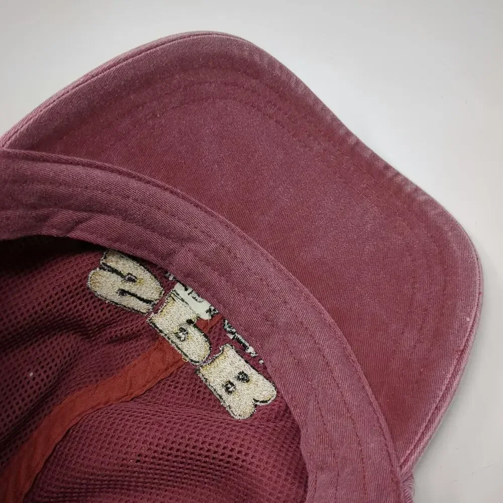 Adams Baseball Cap Red One Size SPB Contracting Slideback Leather Strap Hat